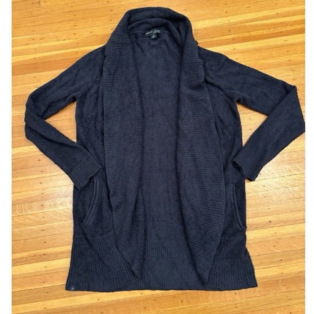 Barefoot Dreams Navy Open-Front Knit Cardigan